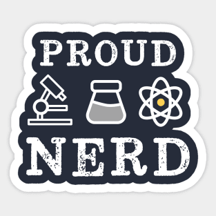 Proud Nerd Retro Science Sticker